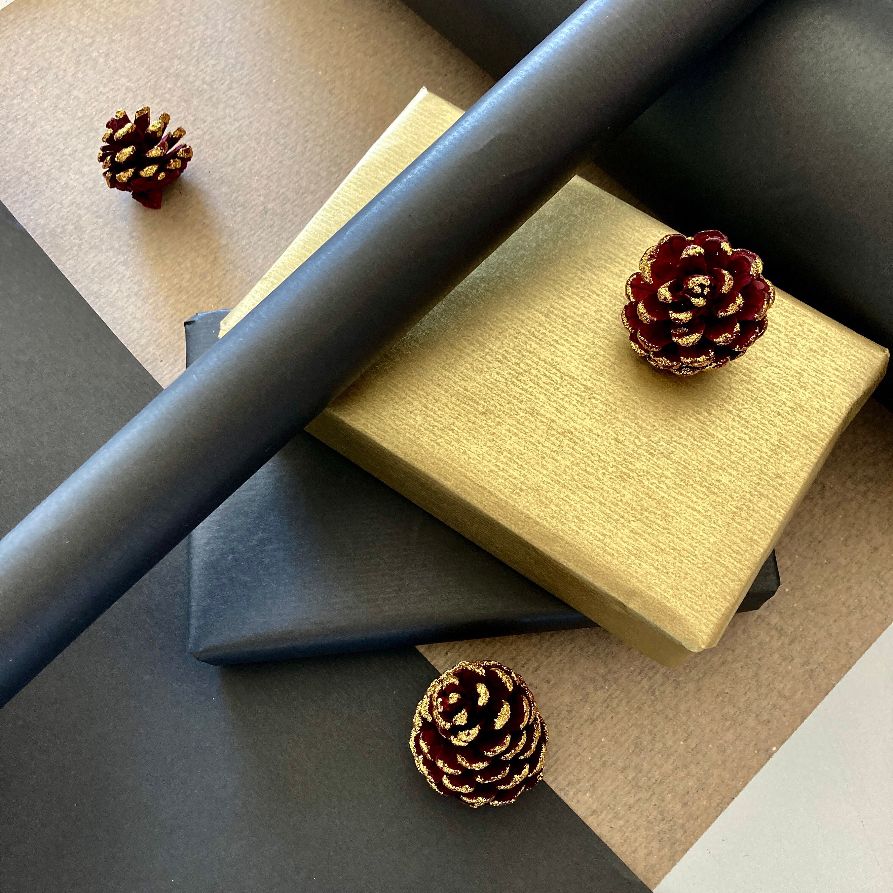 Black Wrapping Paper eco Friendly Gift Wrap Kraft Paper 100 Etsy