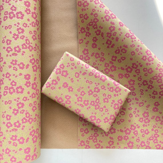 Fancy Floral Kraft Wrapping Paper, Gift Wrapping Paper,eco