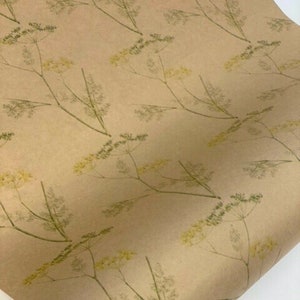 Nature Cow Parsley Wrapping Paper, Gift Wrapping paper,Eco Friendly Kraft Paper,100% Recycled & Recyclable, Luxury Birthday Gift Wrap