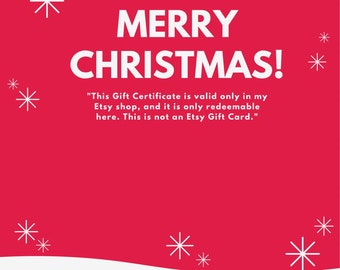 WreathArtGifts Gift Certificate 5, 10, 20, 25, 50 GBP Value Birthday Christmas Present Gift For Her Gift For Hun Gift For Mum Gift For Dad