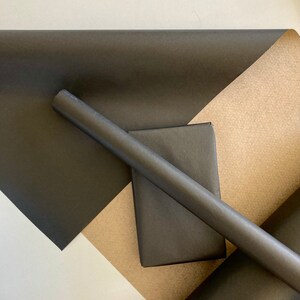 Zwart inpakpapier, milieuvriendelijk cadeaupapier kraftpapier, 100% gerecycled en recyclebaar, duurzaam, biologisch afbreekbaar