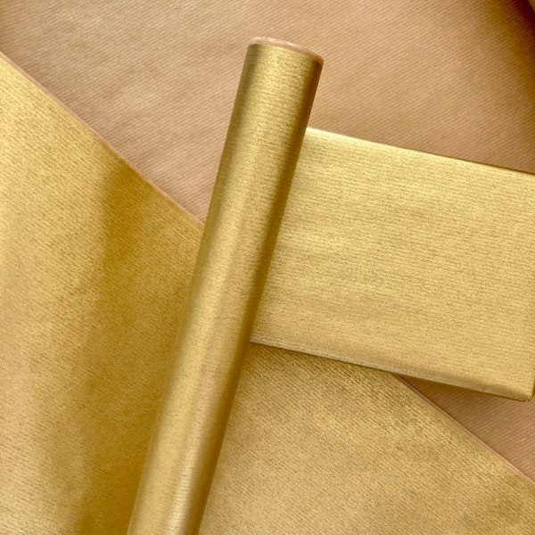 Gold Ribbed Kraft Gift Wrapping Paper, Sustainable ,Eco Friendly Kraft Paper,100% Recycled & Recyclable, Luxury Birthday Gift Wrap