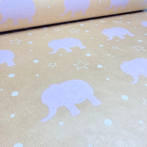 Pink Baby Elephant Kraft Wrapping Paper-Baby Gift Wrap-Newborn-Boy-Girl-Baby Reveal-Baby Shower-100%Recycled-Luxury 5m Rolled Wrapping Paper