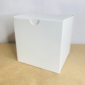 Joyful Party Deep Square Cardboard Box with Lid, 10x10 inch, White Deep Gift Box, 2 Packs of 4 (8 Total)