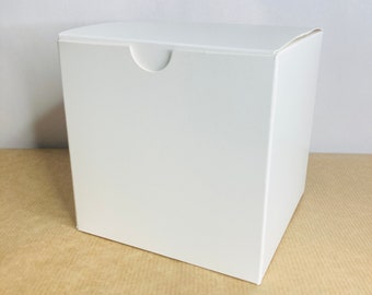 White 10x10x10 box, Kraft Paper Candle Gift Box, 10cm Cardboard box, Eco Friendly Gift Box Kraft Paper Gift Box, Favours Box, 100% Recycled.