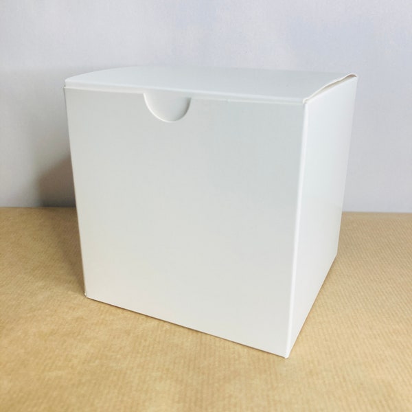 White 10x10x10 box, Kraft Paper Candle Gift Box, 10cm Cardboard box, Eco Friendly Gift Box Kraft Paper Gift Box, Favours Box, 100% Recycled.