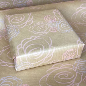 Abstraktes Rose Pink Kraftpapier, Geschenkpapier, umweltfreundliches Kraftpapier, 100% recycelt und recycelbar, Luxus-Geburtstagsgeschenkverpackung