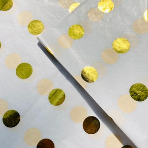 Fogli di carta velina a pois dorati, carta velina di lusso per compleanni, occasioni speciali, carta da regalo, carta da regalo ecologica di lusso