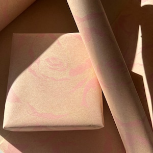 Carta da regalo rosa per la festa della mamma, carta da regalo, carta kraft ecologica, 100% riciclata e riciclabile, carta da regalo di lusso per compleanni