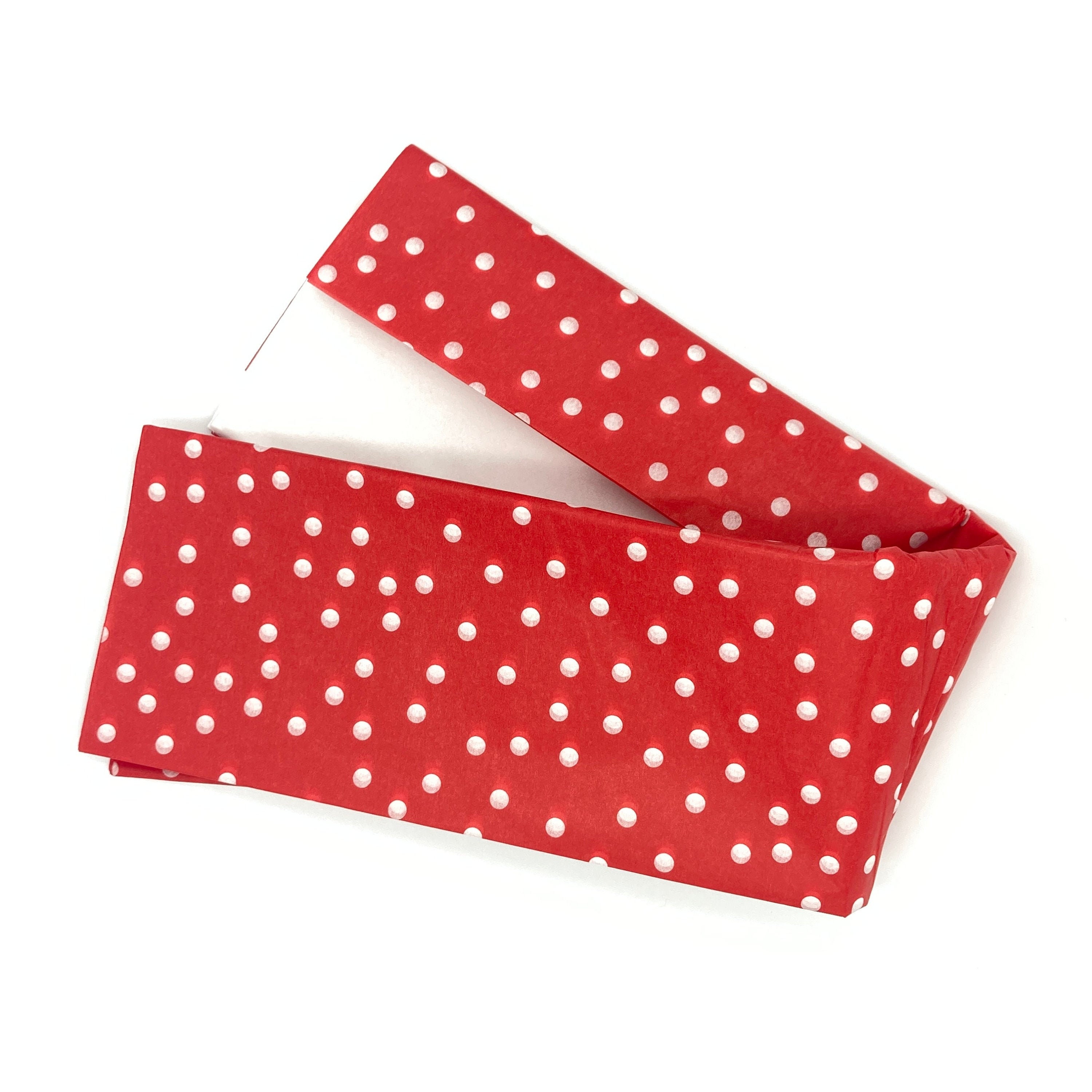 White Polka Dot on Red Tissue Paper Sheets-perfect for Birthdays-mother's  Day-easter-new Born Gift Wrap-luxury Tissue Paper Sheets. 