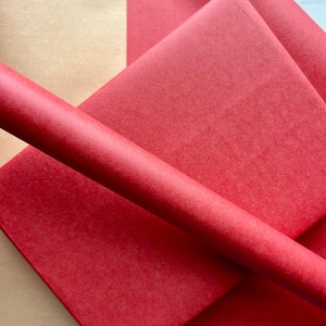 Matt Red Kraft Wrapping Paper, Sustainable Eco Friendly Kraft Paper, 100% Recycled & Recyclable, Luxury Sustainable Birthday Gift Wrap image 4