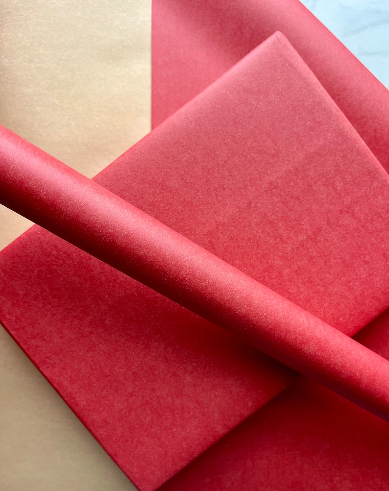 Matt Red Kraft Wrapping Paper, Sustainable Eco Friendly Kraft Paper, 100% Recycled & Recyclable, Luxury Sustainable Birthday Gift Wrap image 4