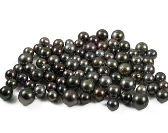 Perles de Tahiti 12-14 mm de couleur foncée et haute brillance