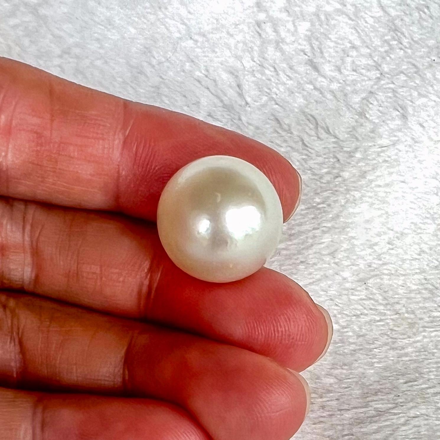 Südseeperlen Ohrstecker Halskette Mit Weißen Südsee-Muschelperlen – Runde Perlen-Anhänger, 14–32 Zoll, 6–14 Mm, Versilbert, Personalisierbar Muschelperlen Halskette Weiß