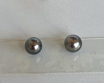 Perle De Tahiti Naturelle 8 Mm Ronde - Grise - Australie - Pour Création Bijoux