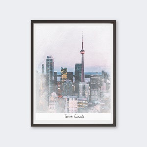 Toronto Acuarela Arte Impresión / Toronto Wall Art / Toronto Skyline / Canada Poster / Cartel de viaje