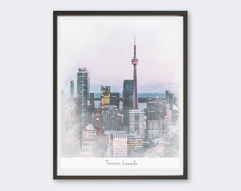 Toronto Watercolor Art Print | Toronto Wall Art | Toronto Skyline | Canada Poster | Travel Poster
