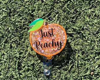 Just Peachy, Badge Reel, Humor Badge Reels, Office Accessories