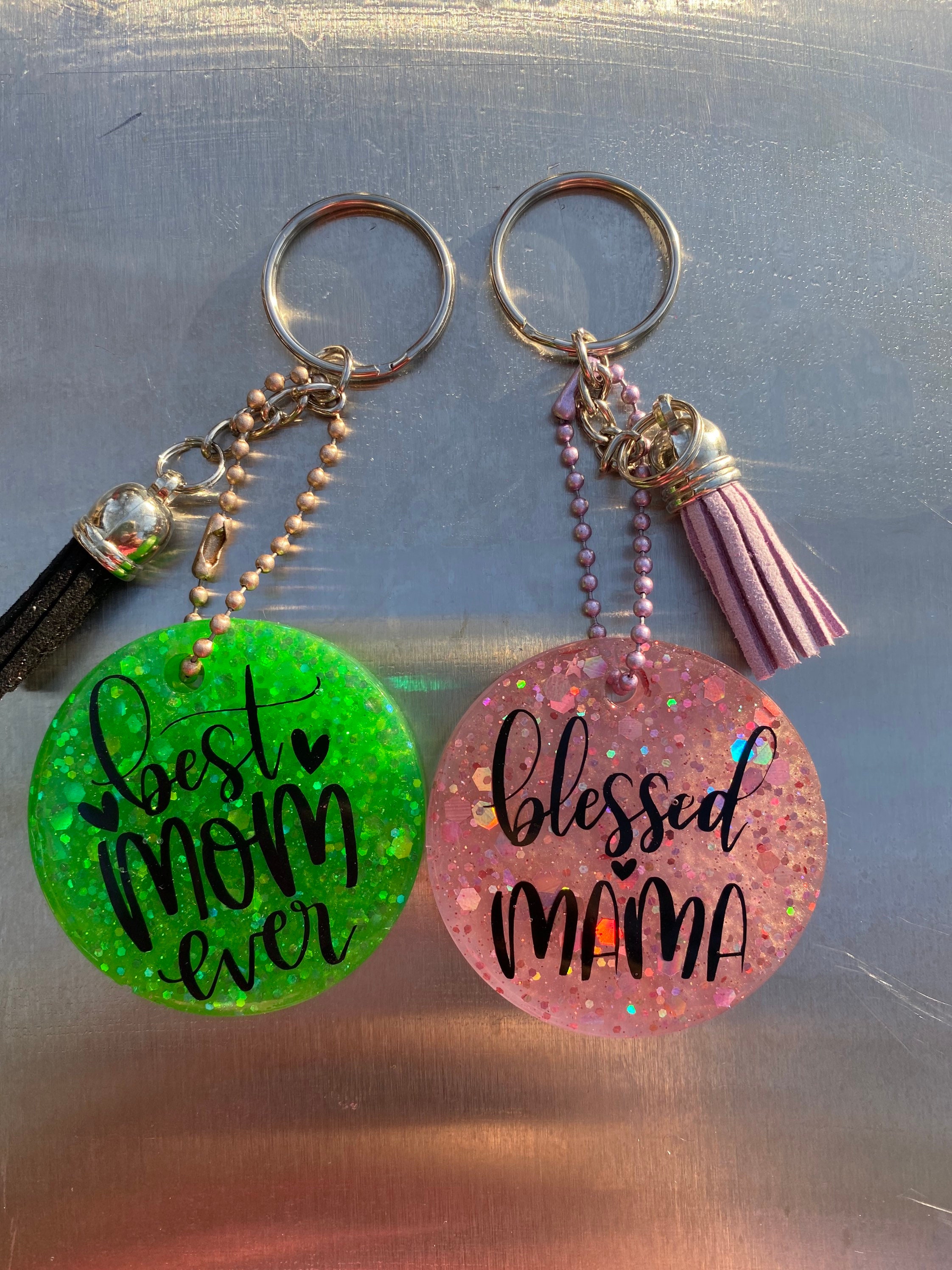 Keychains Mom Keychain Glitter Keychain Best mom Ever Etsy