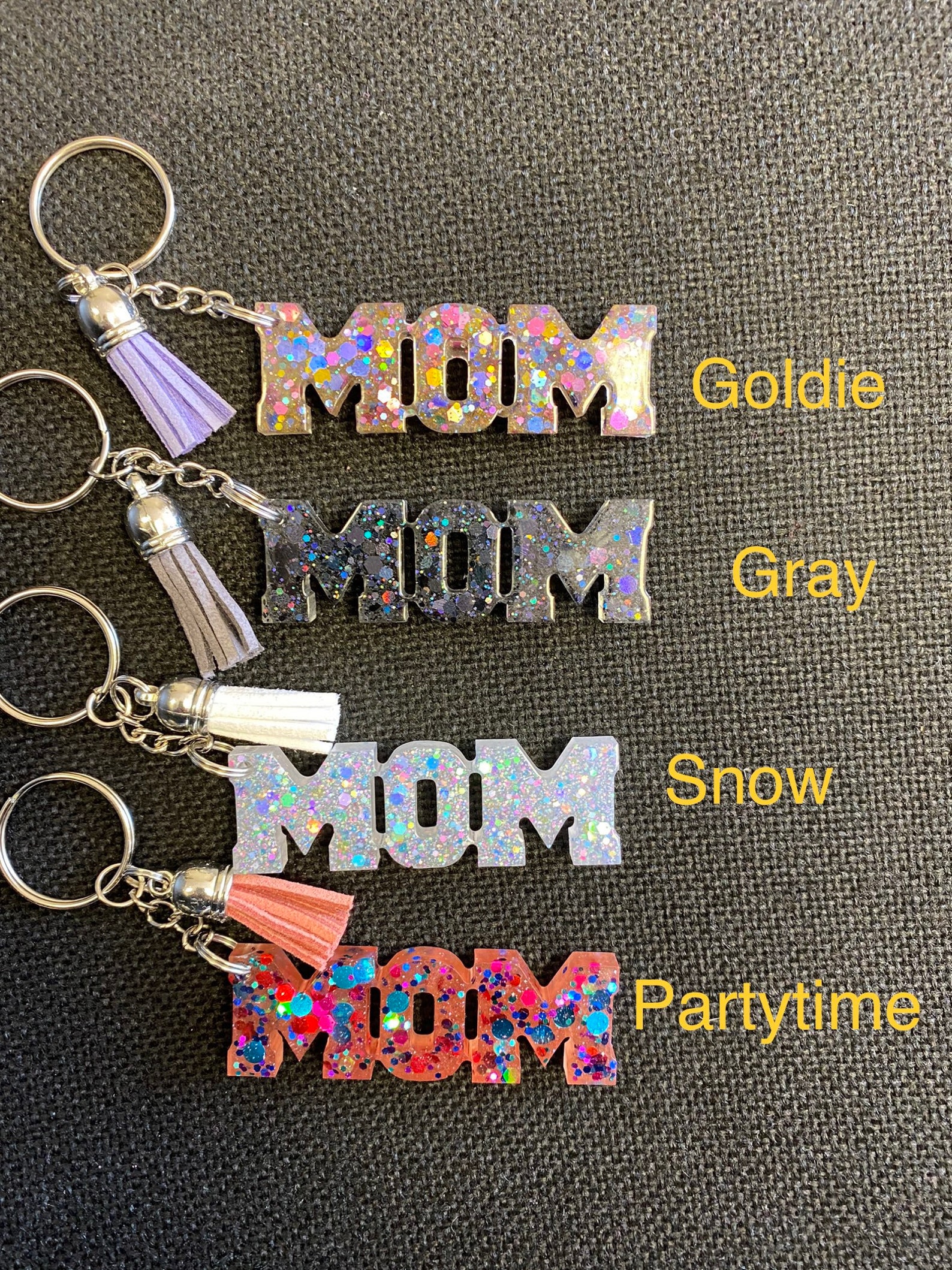 Mom Keychain Keychain Mother Keychain Glitter Resin Etsy