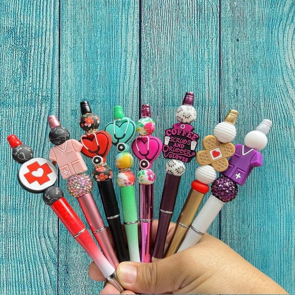 Heart Pens, Medical Pens, Cute Pens, Beaded Pens, Pharmacy Pens, Stethoscope Pen, Nurse Pen, Healthcare Pen, Pen, Writing Pen