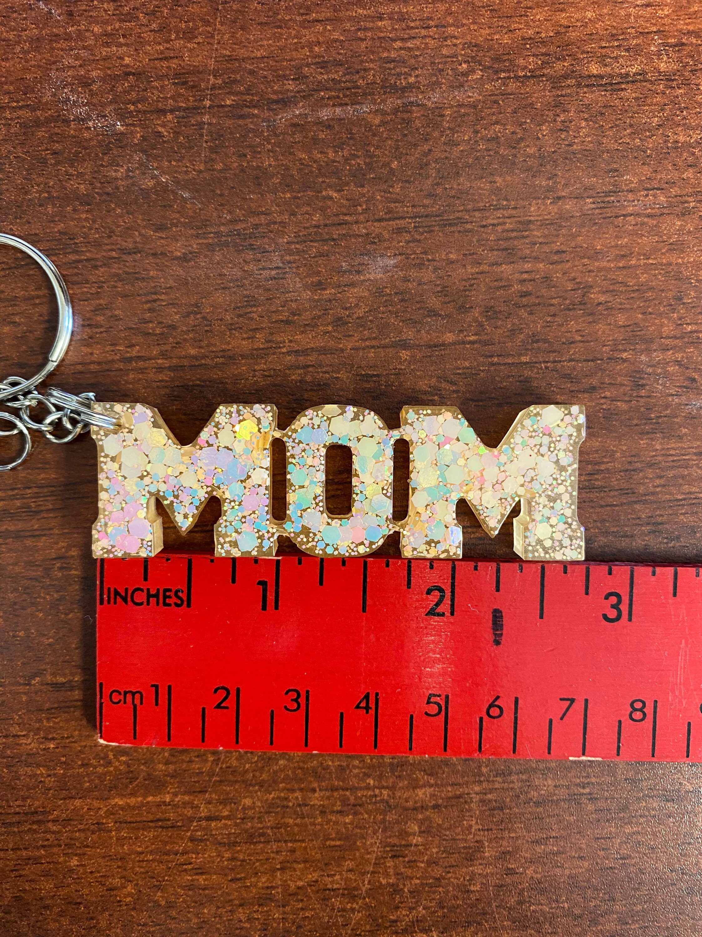 Mom Keychain Keychain Mother Keychain Glitter Resin Etsy