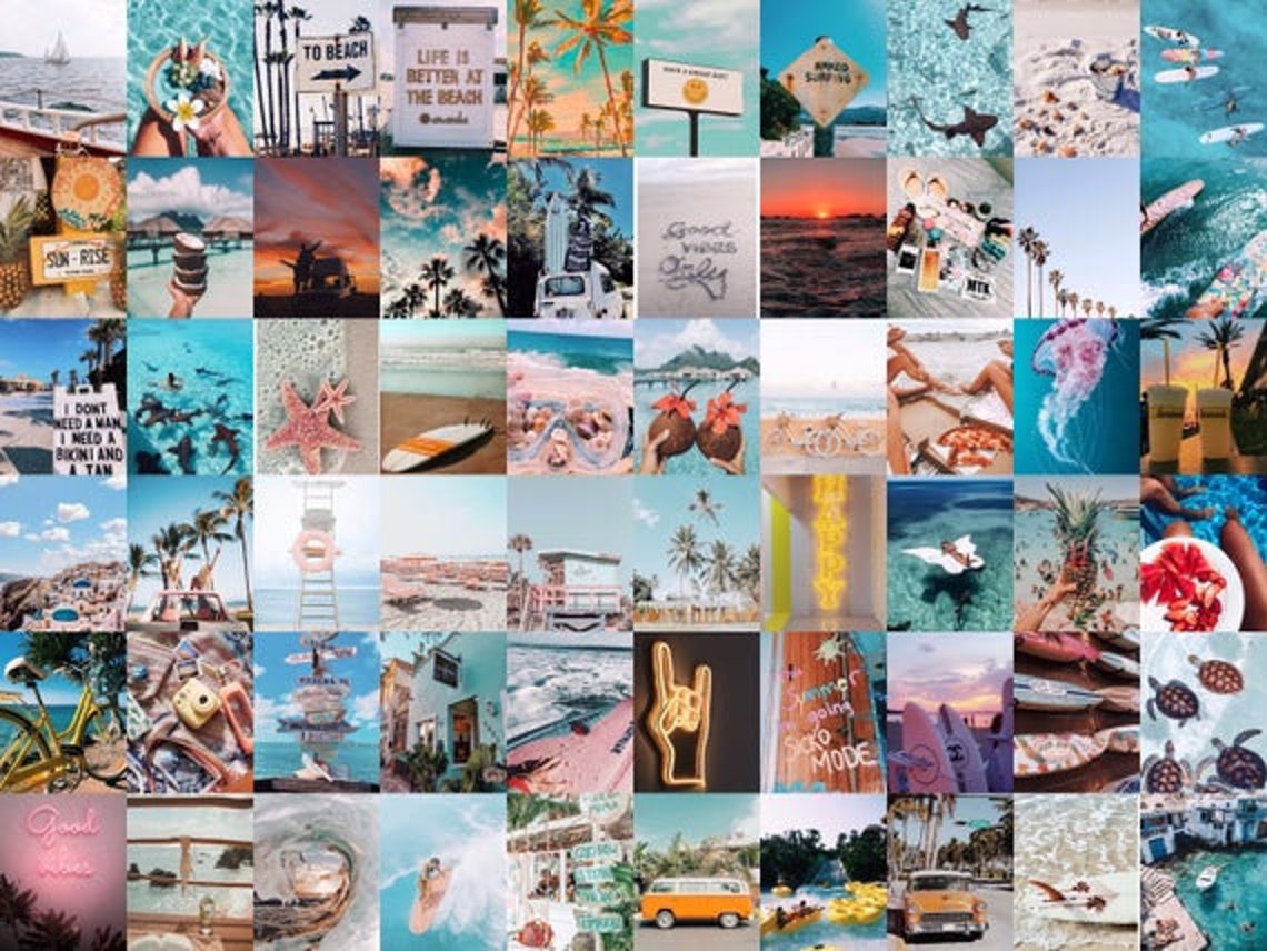 Beach already printed wall collage | Etsy