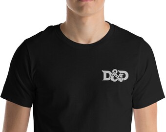 DnD Broderie T-Shirt unisexe à manches courtes (plusieurs couleurs)