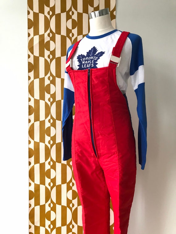 Vintage Retro Red & Navy Snowpants