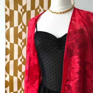 Vintage Black Sheer Dotty Slip Dress