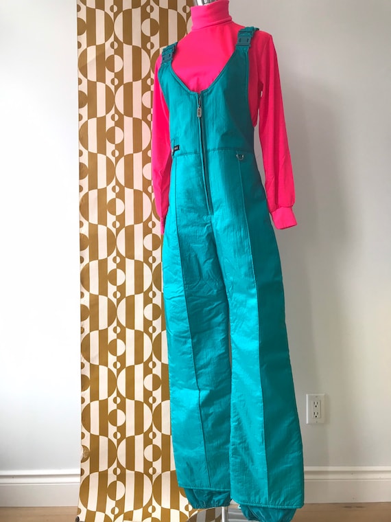 Vintage Turquoise Ski Overalls