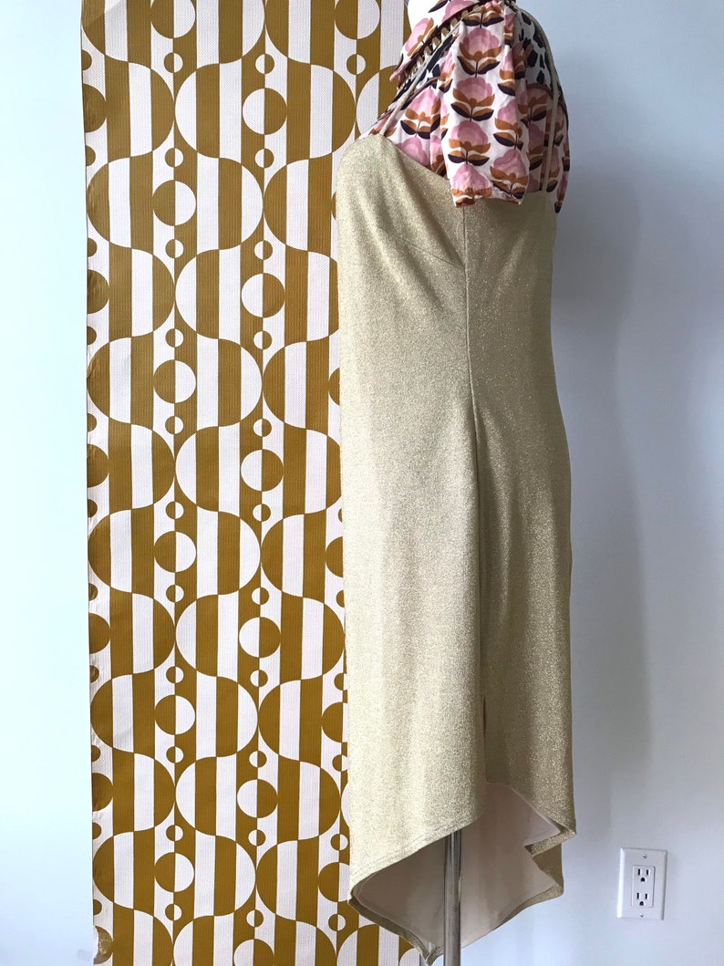 Vintage Strappy Gold Asymmetrical Dress