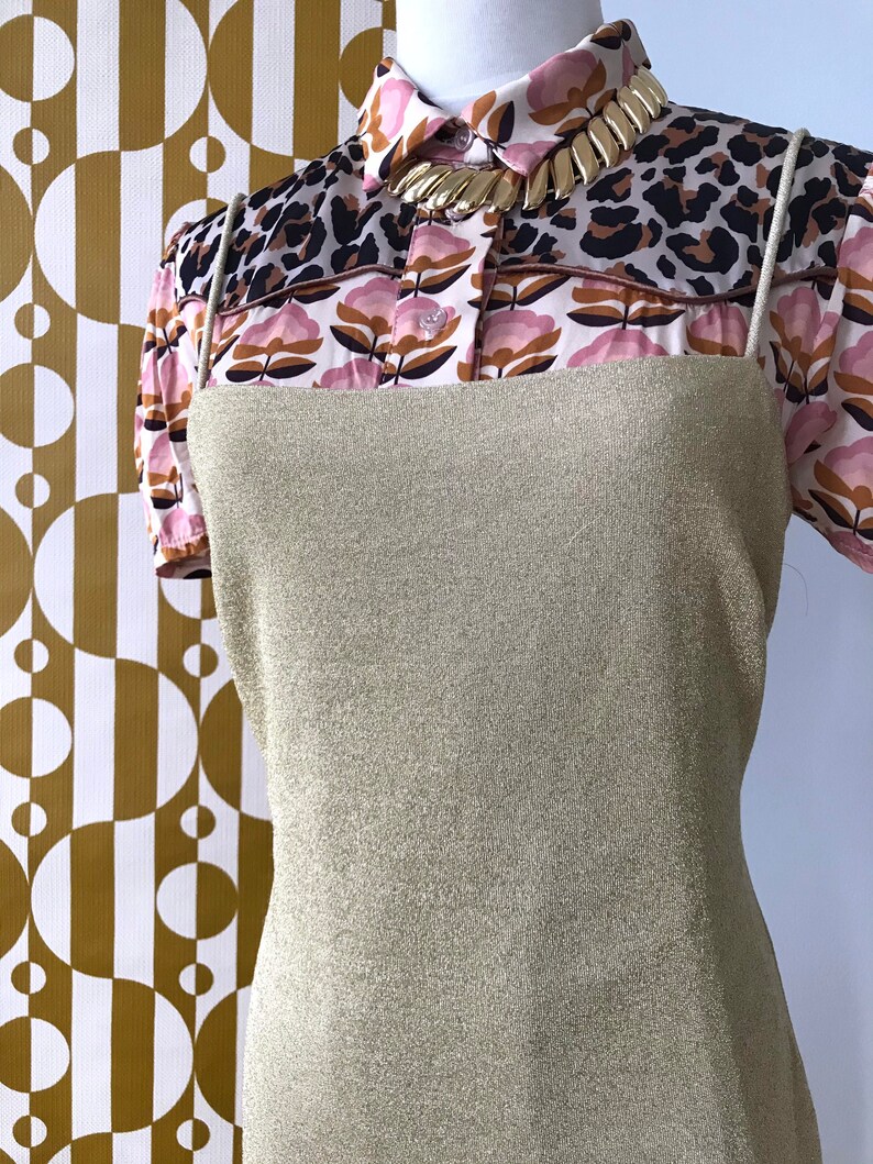 Vintage Strappy Gold Asymmetrical Dress