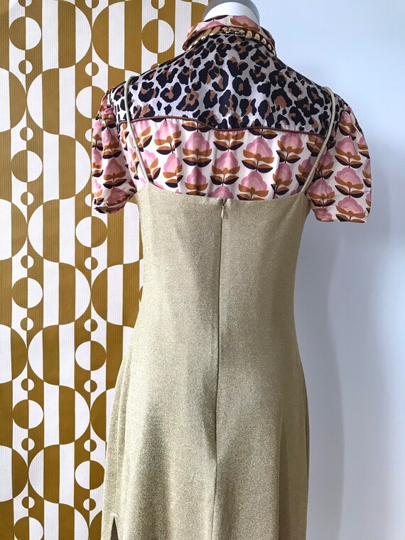 Vintage Strappy Gold Asymmetrical Dress