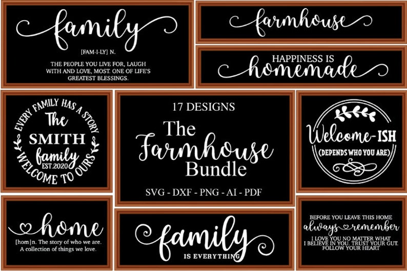Rustic Home Decor SVG PNG Farmhouse Sign Svg Bundle