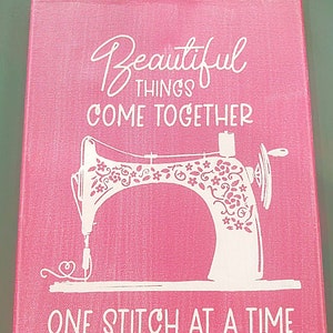 One Stitch at a Time Canvas Sign