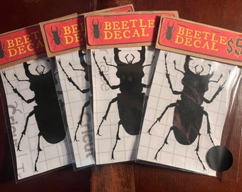 Black Stag Beetle Sticker