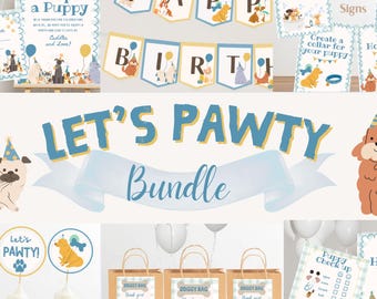 Adopt a Puppy Party Bundle, Puppy Birthday Decorations, Dog Party Supplies, Instant Download, Fun Printable Activities!