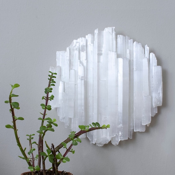 Selenite Wall Hanging - Full Moon (Extra Mini)