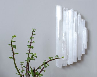 Selenite Wall Hanging - Half Moon