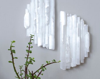 Selenite Wall Hanging - Half Moon Set