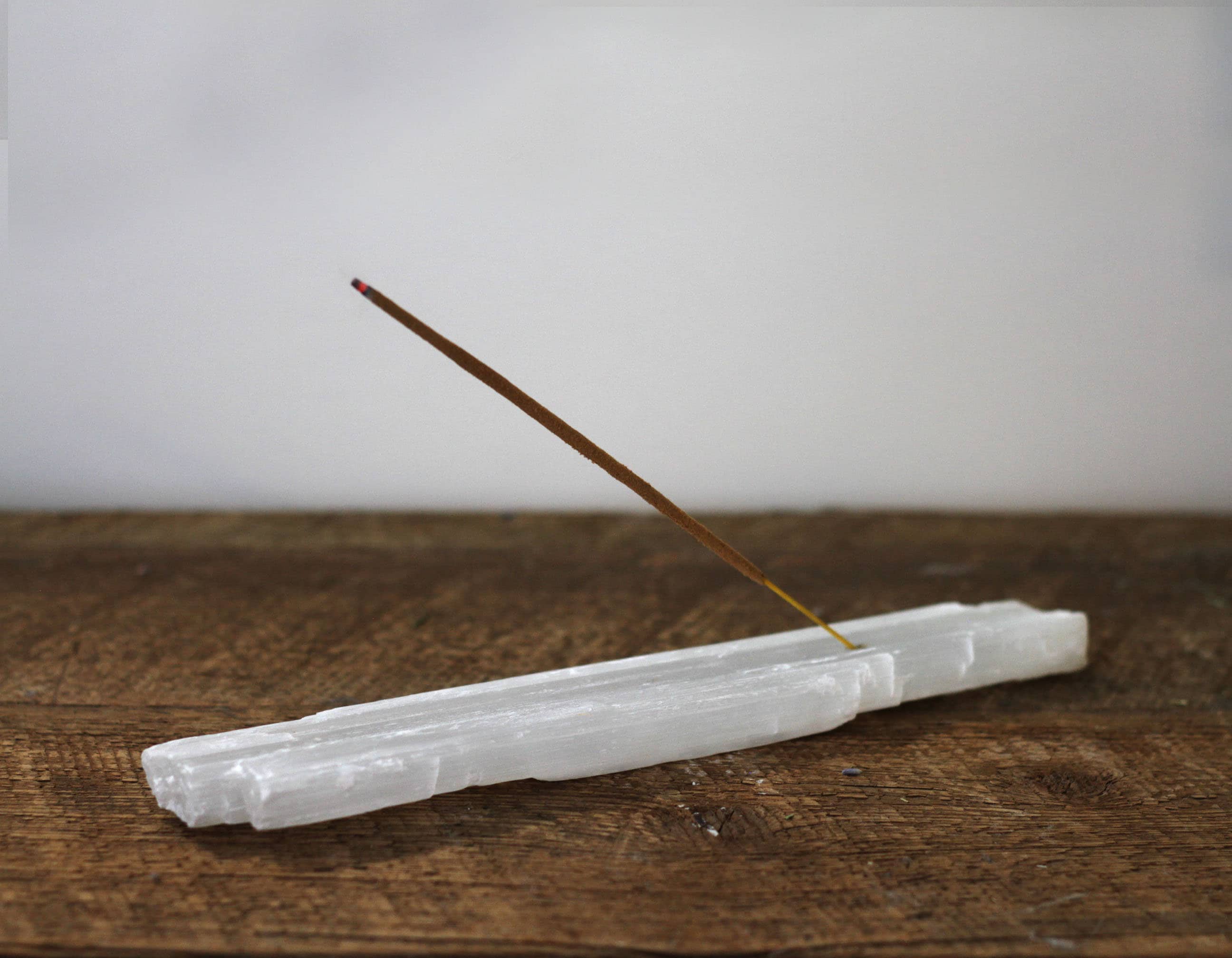 Selenite Incense Holder Unique Meditation Crystal Healing Etsy