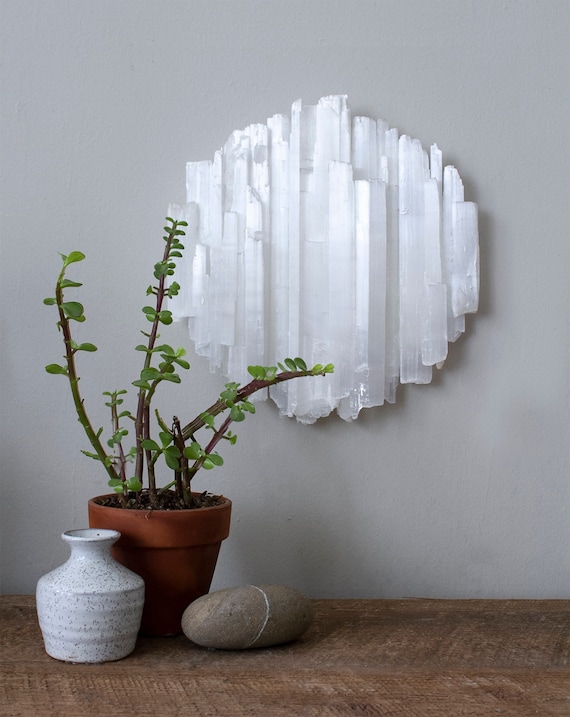 Selenite Wall Hanging - Full Moon (Extra Mini)