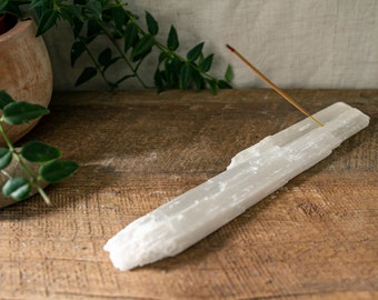 Selenite Incense Holder, Unique Meditation Crystal, Healing Crystal Powers