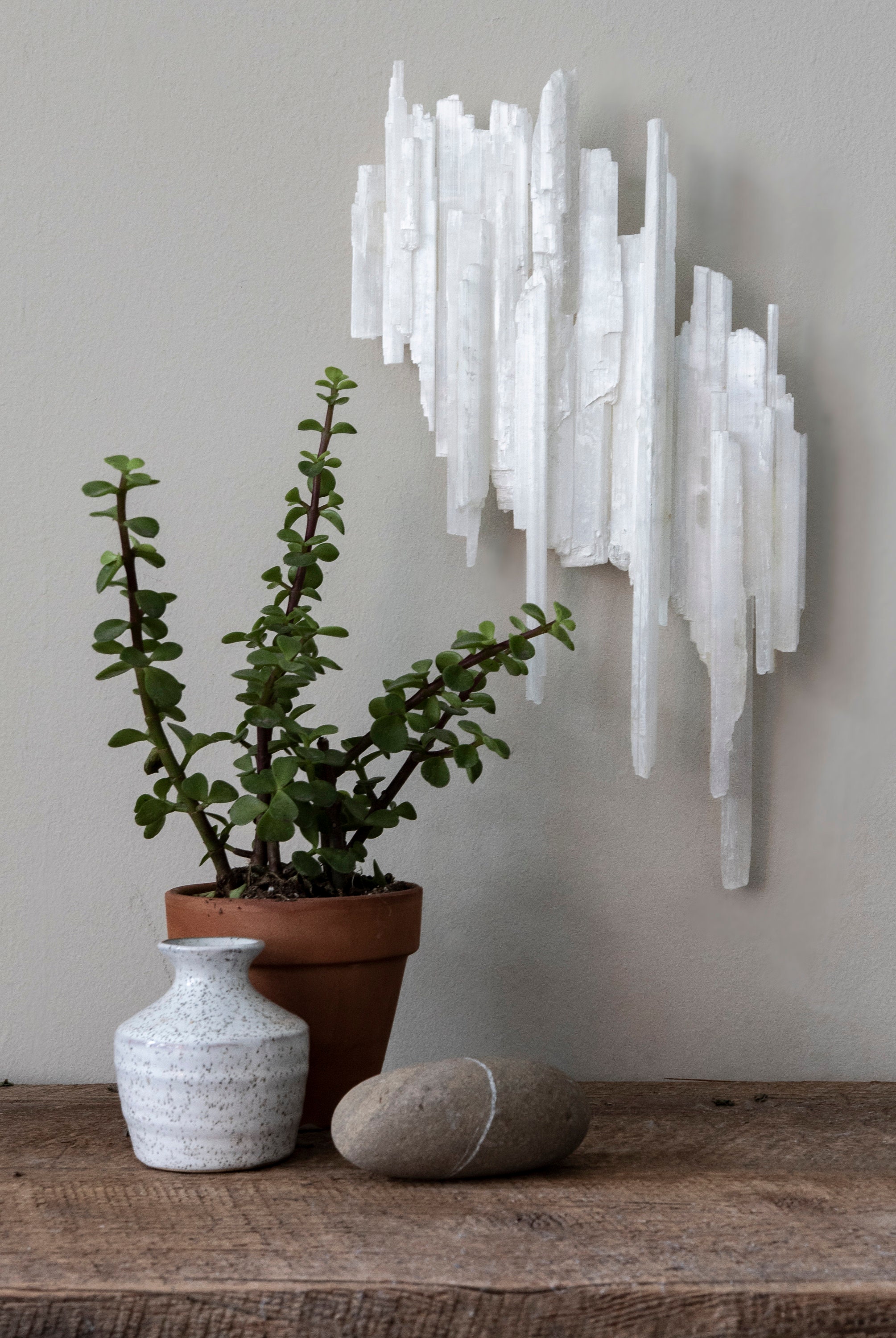 Selenite Wall Hanging (Organic Shape. Each Shape is Similar but Unique)