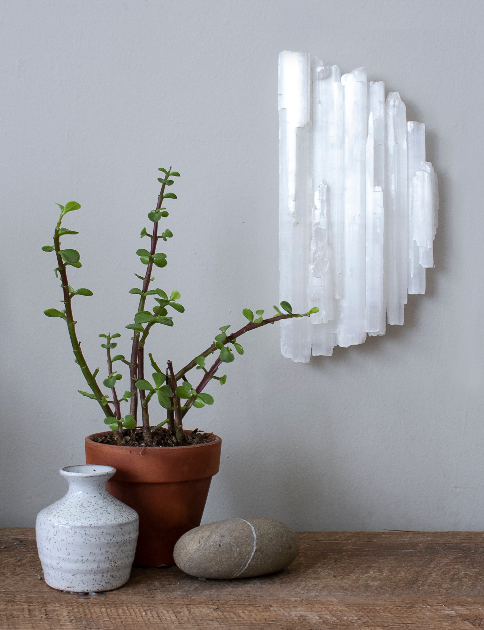 Selenite Wall Hanging - Half Moon