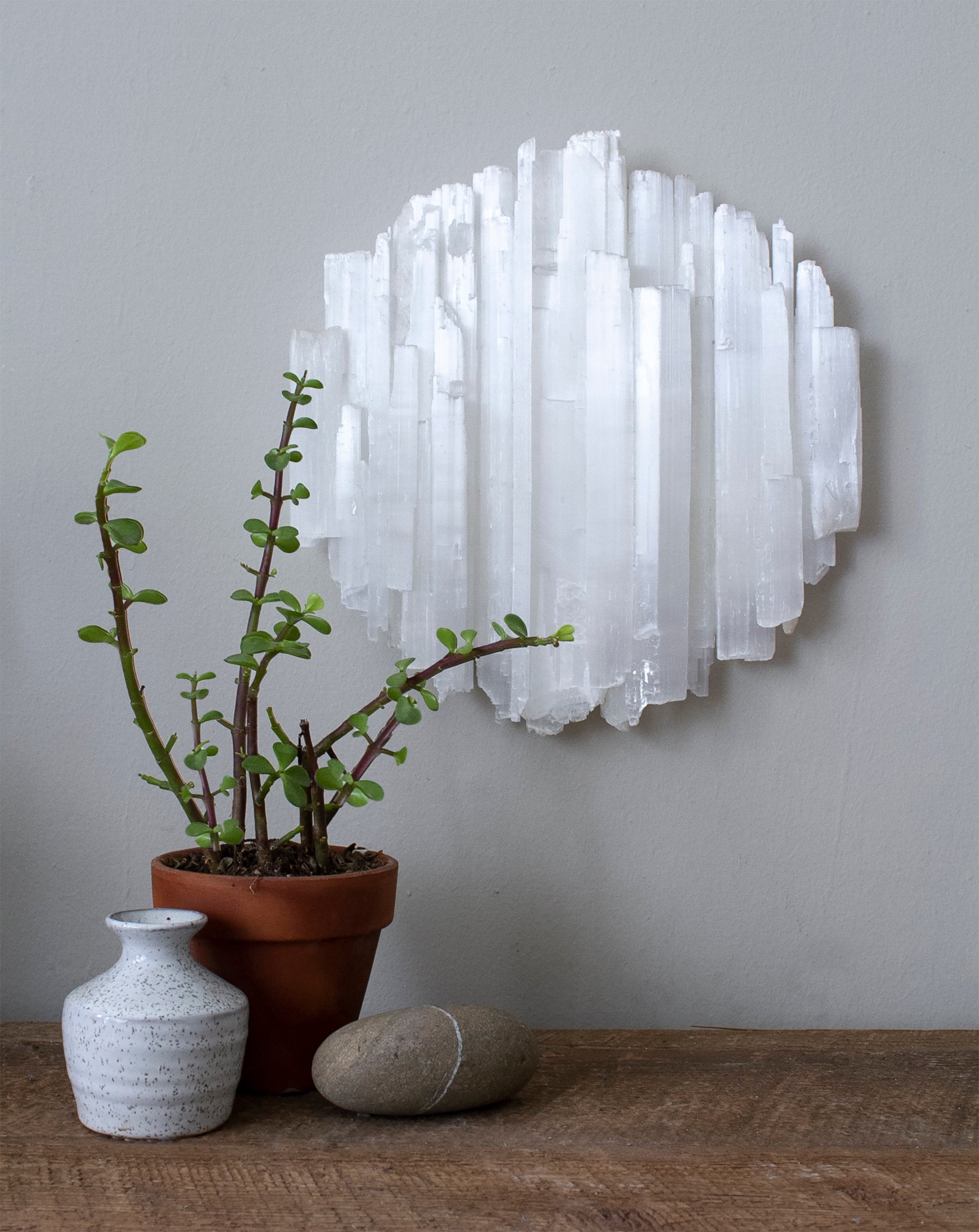 Selenite Wall Hanging - Full Moon