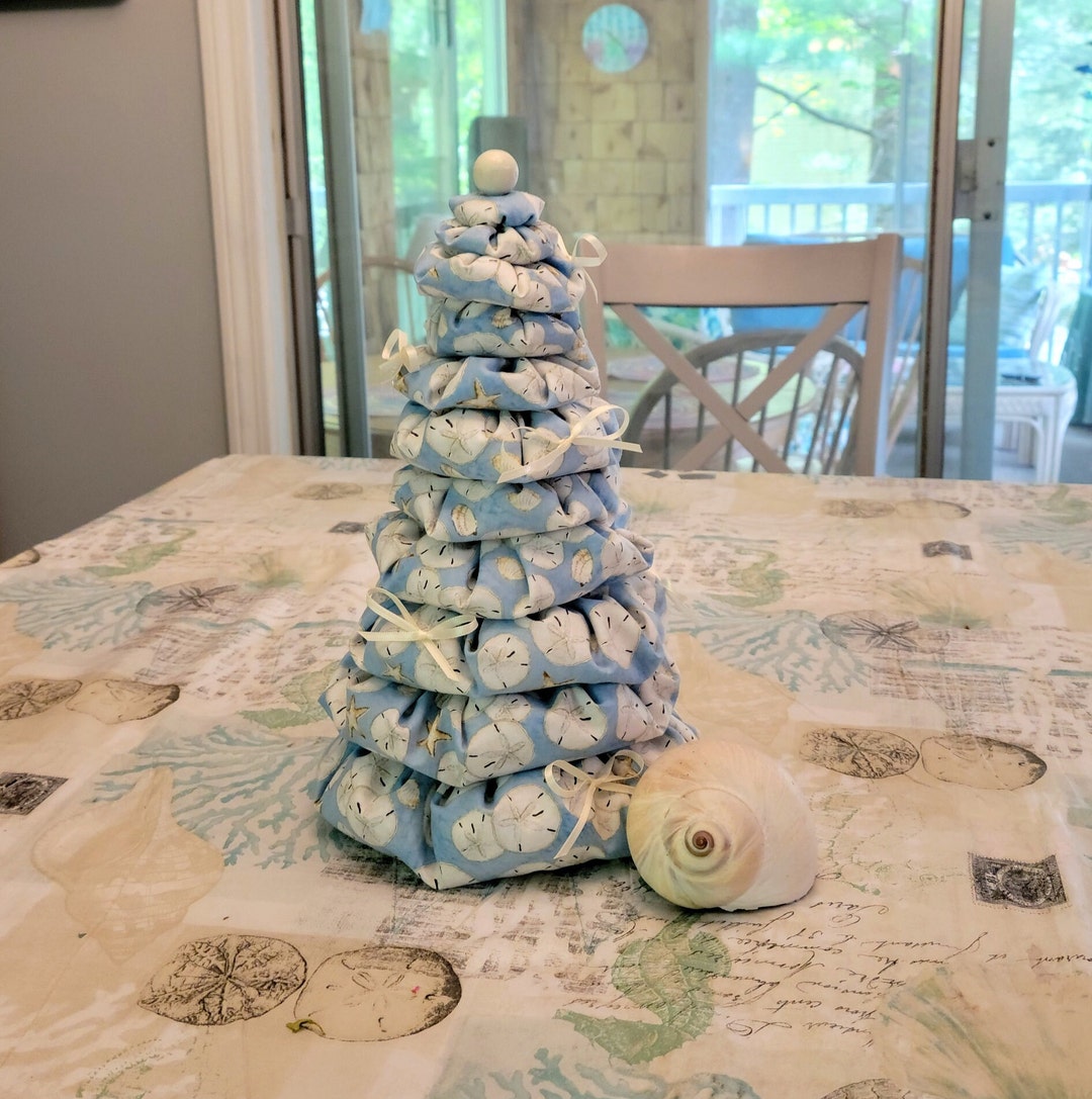 Sand Dollar Tree, Lighted Summer Centerpiece, Summer Yoyo Tree, Sand