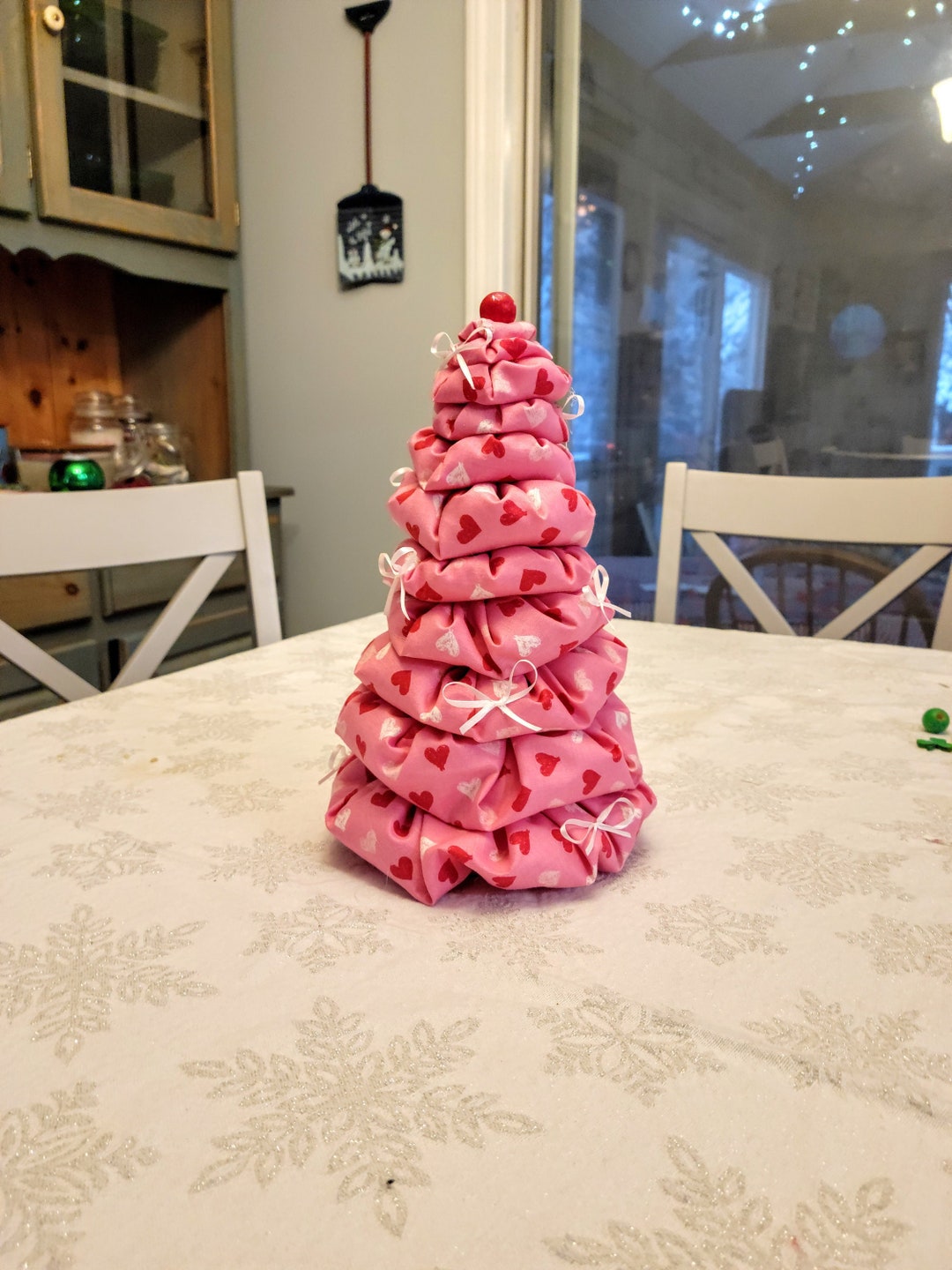 Pink Valentine Tree, Lighted Pink Valentine Tree, Tabletop Valentine