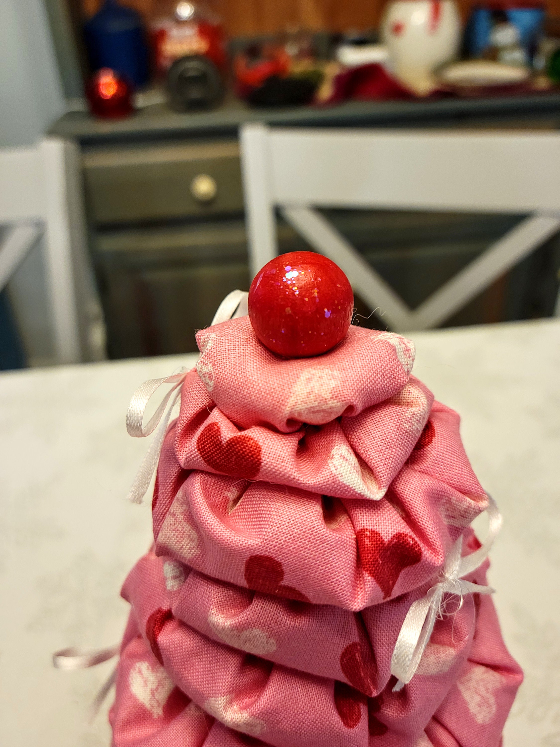 Pink Valentine Tree, Lighted Pink Valentine Tree, Tabletop Valentine